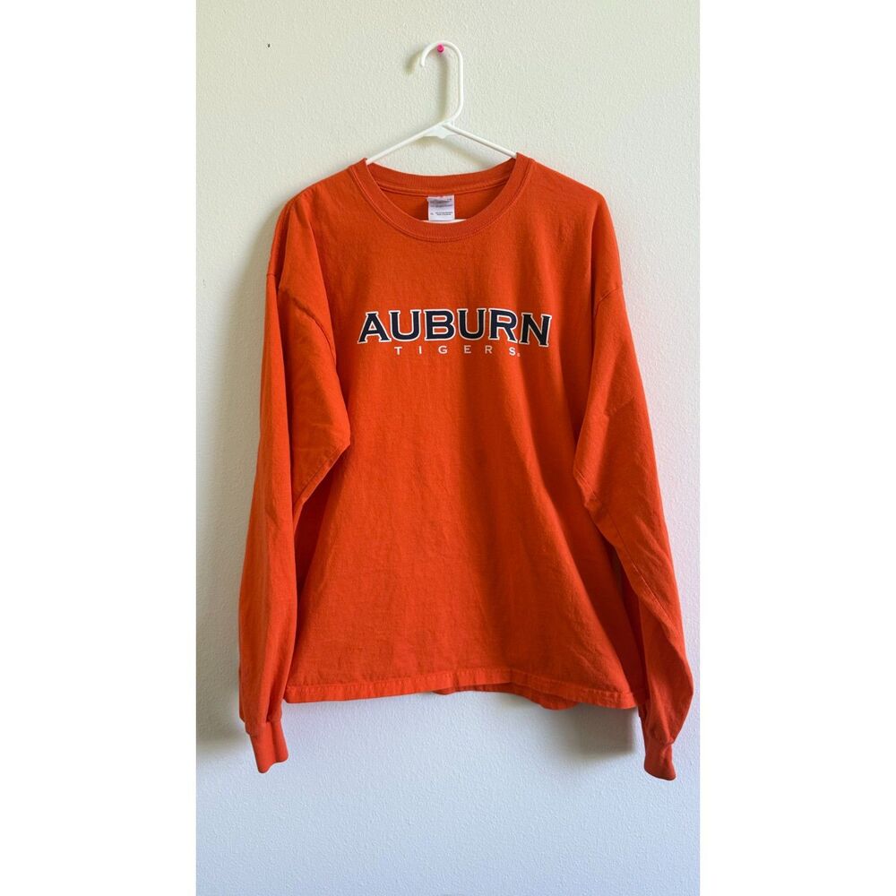 Auburn Tigers Long Sleeve Shirt Men's XL Orange SEC Football Gildan NCAA